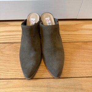 Blondo Olive Suede Mules